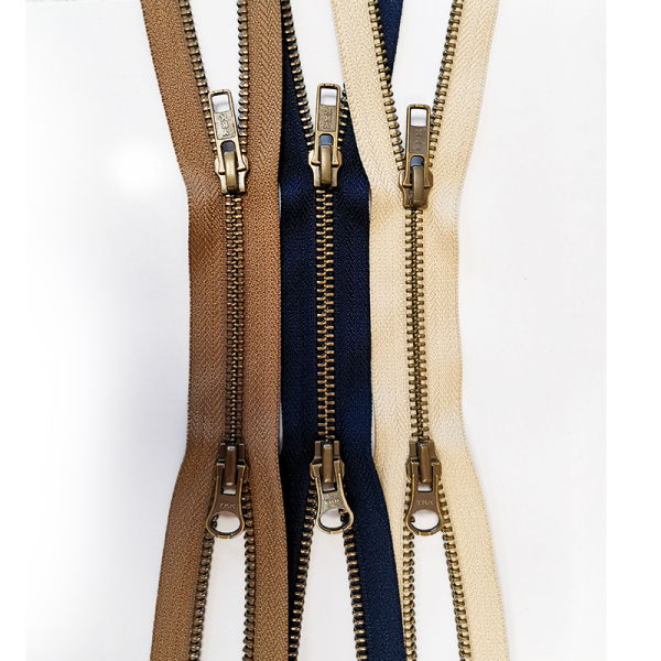 YKK Reiverschluss 90cm metall brniert 2 Weg teilbar /5mm