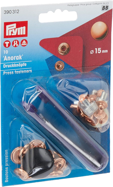 Prym Druckknpfe Kupfer, verkupfert, 14 x 9.3 x 2.5 cm