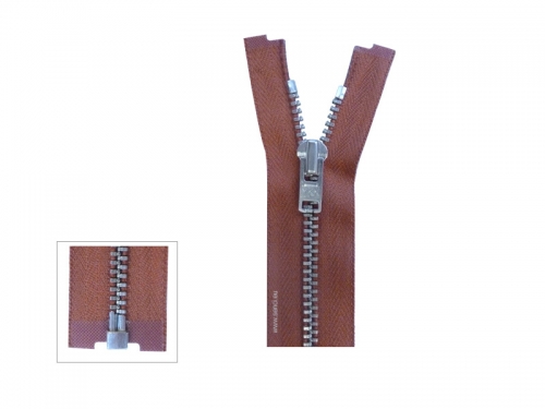 YKK Anorak-Reiveschluss Metall (Silber, 80 cm & 200 cm)