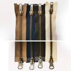 YKK Reiverschluss 120cm metall brniert 2 Weg teilbar /5mm