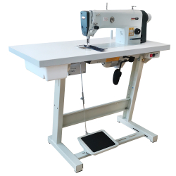 Pfaff 2081 Hochleistungs-Schnellnher ohne Fad. Absch. (6mm) komplett mit Tisch & Gestelle